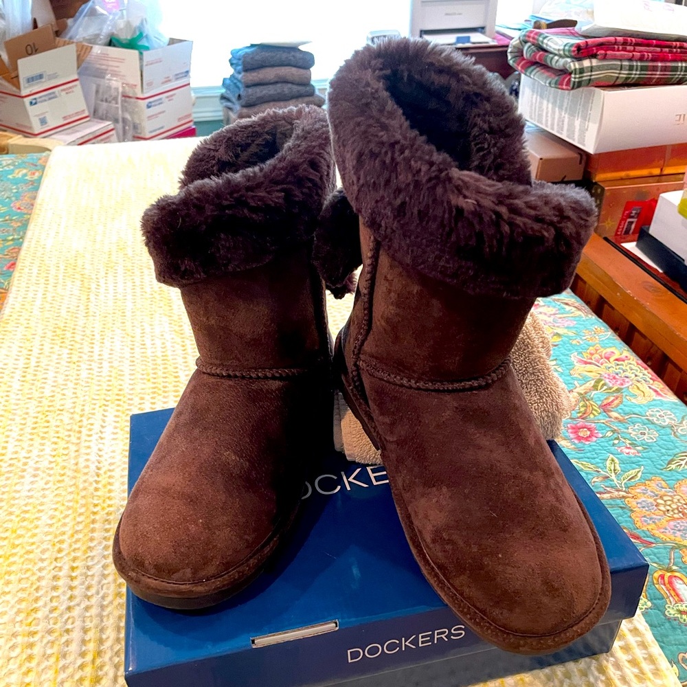 LAMO suede and Sherpa lined boots.